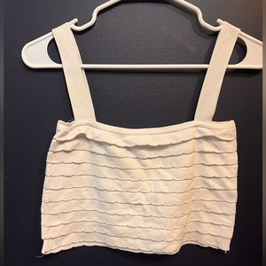 White knit Zara cropped tank top! size: small